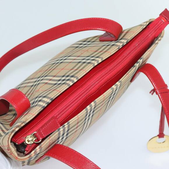 Burberry Nova Check Tote Bag Canvas Beige Red - Picture 5 of 16